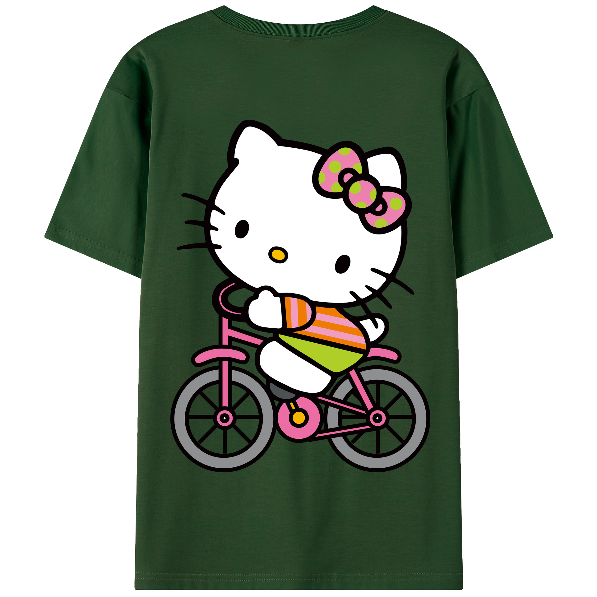 （画像用） Hello Kitty ハローキティ 綿100％半袖Tシャツ（背面プリント）
